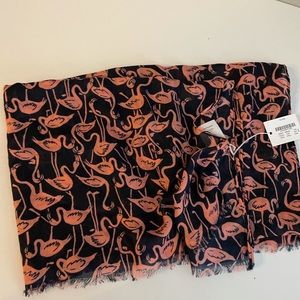 J.Crew Pink Navy Blue Flamingo Scarf NWT